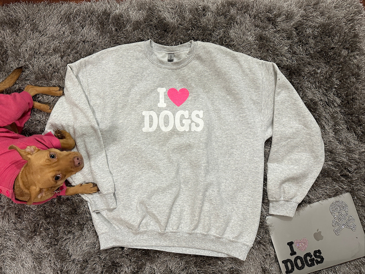 I Heart Dogs Sweatshirt (Grey)