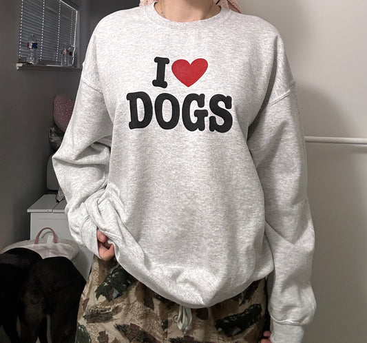 I Heart Dogs Sweatshirt (Grey)