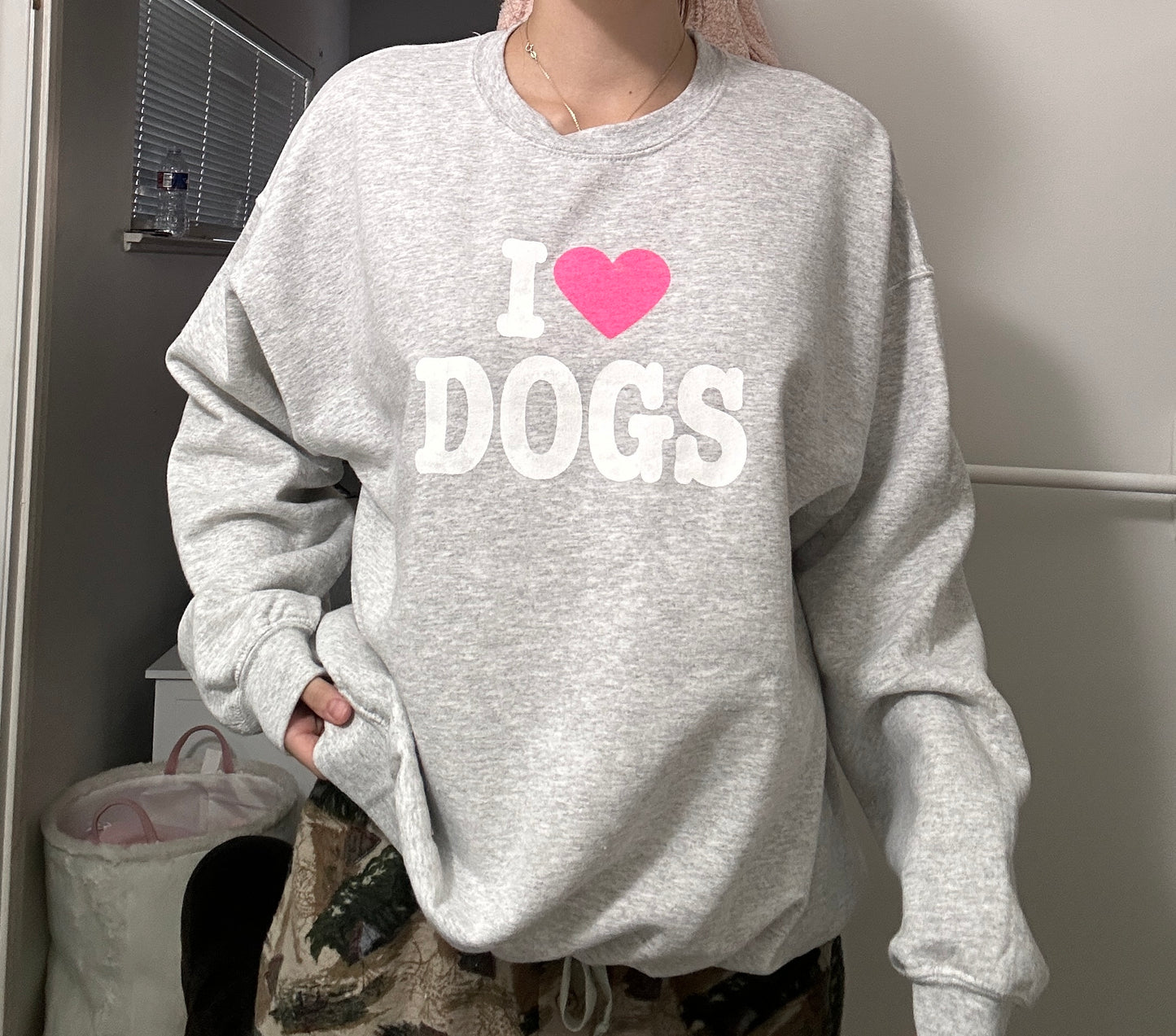 I Heart Dogs Sweatshirt (Grey)