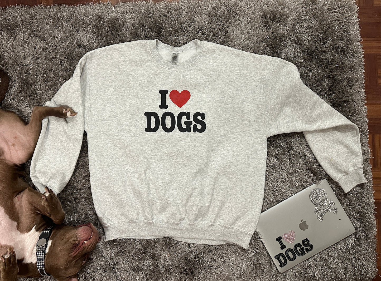 I Heart Dogs Sweatshirt (Grey)